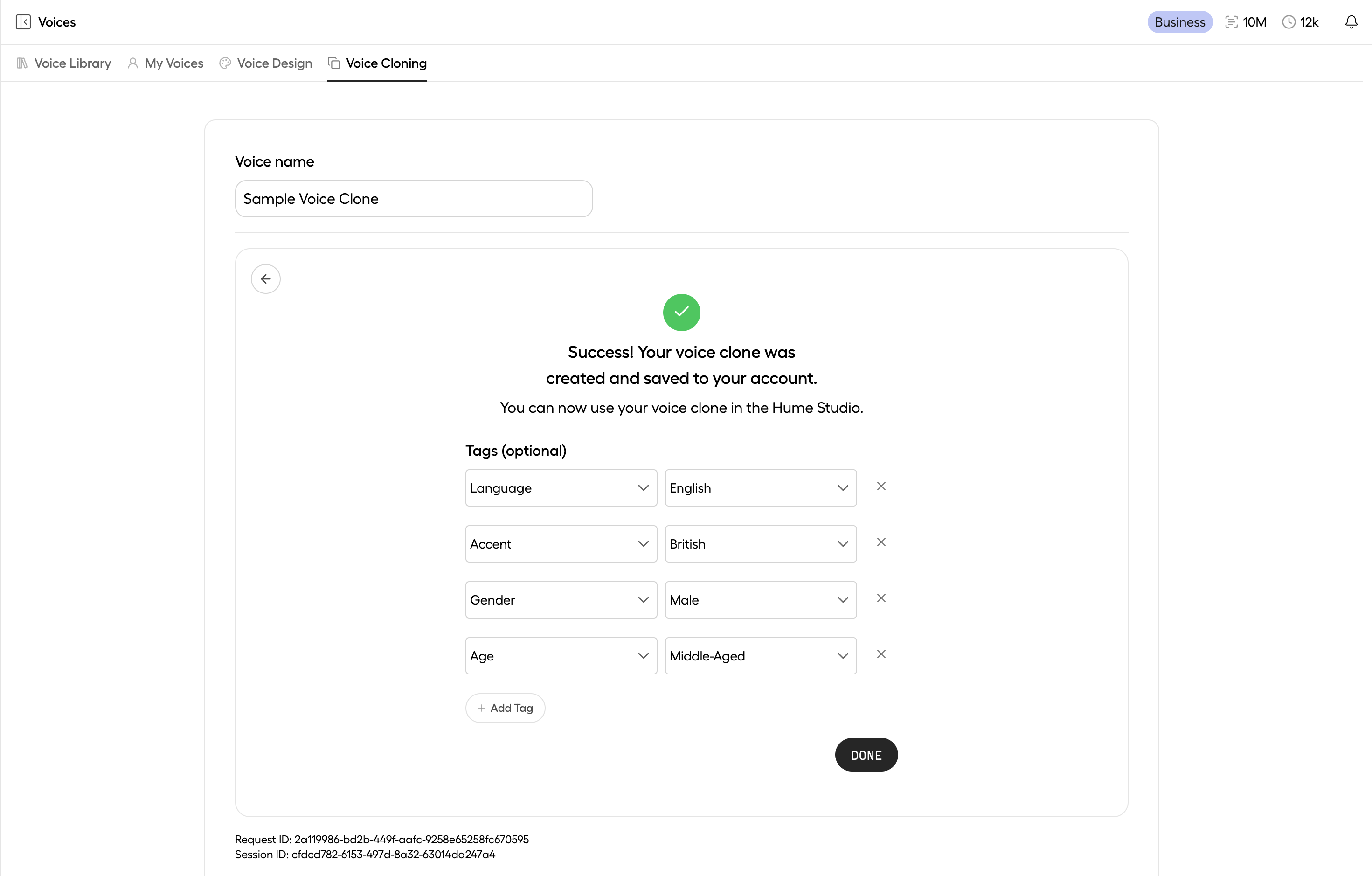Recording session complete