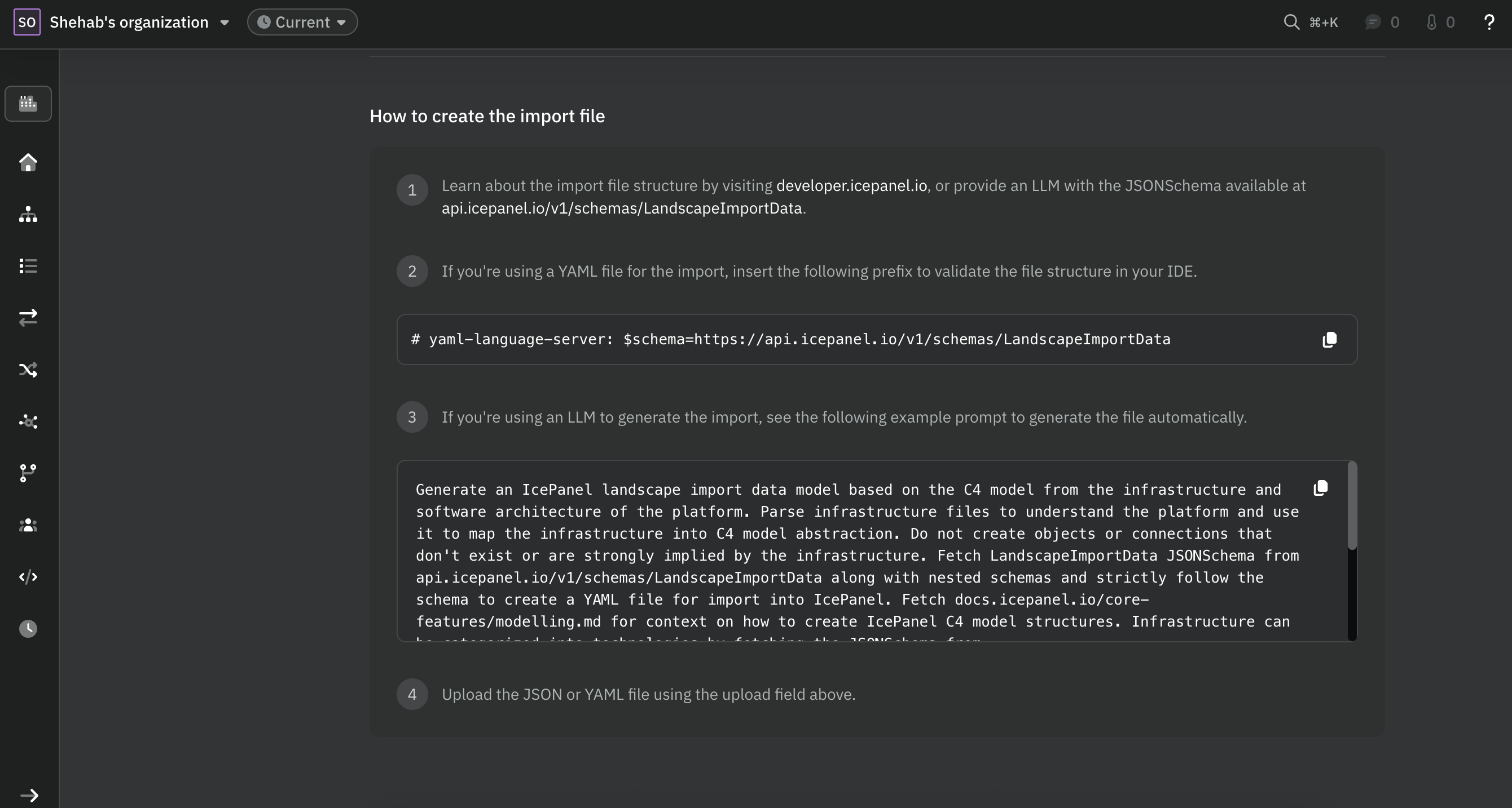 Import landscape file