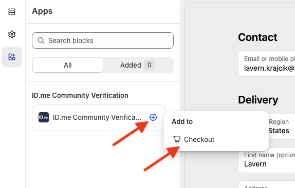 Screenshot showing options for ID.me Community Verifications