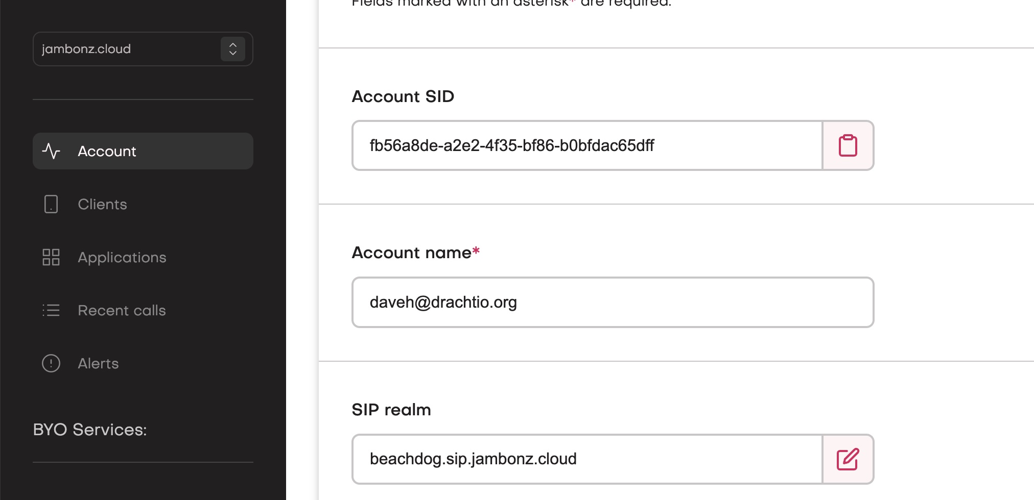 Finding sip realm value