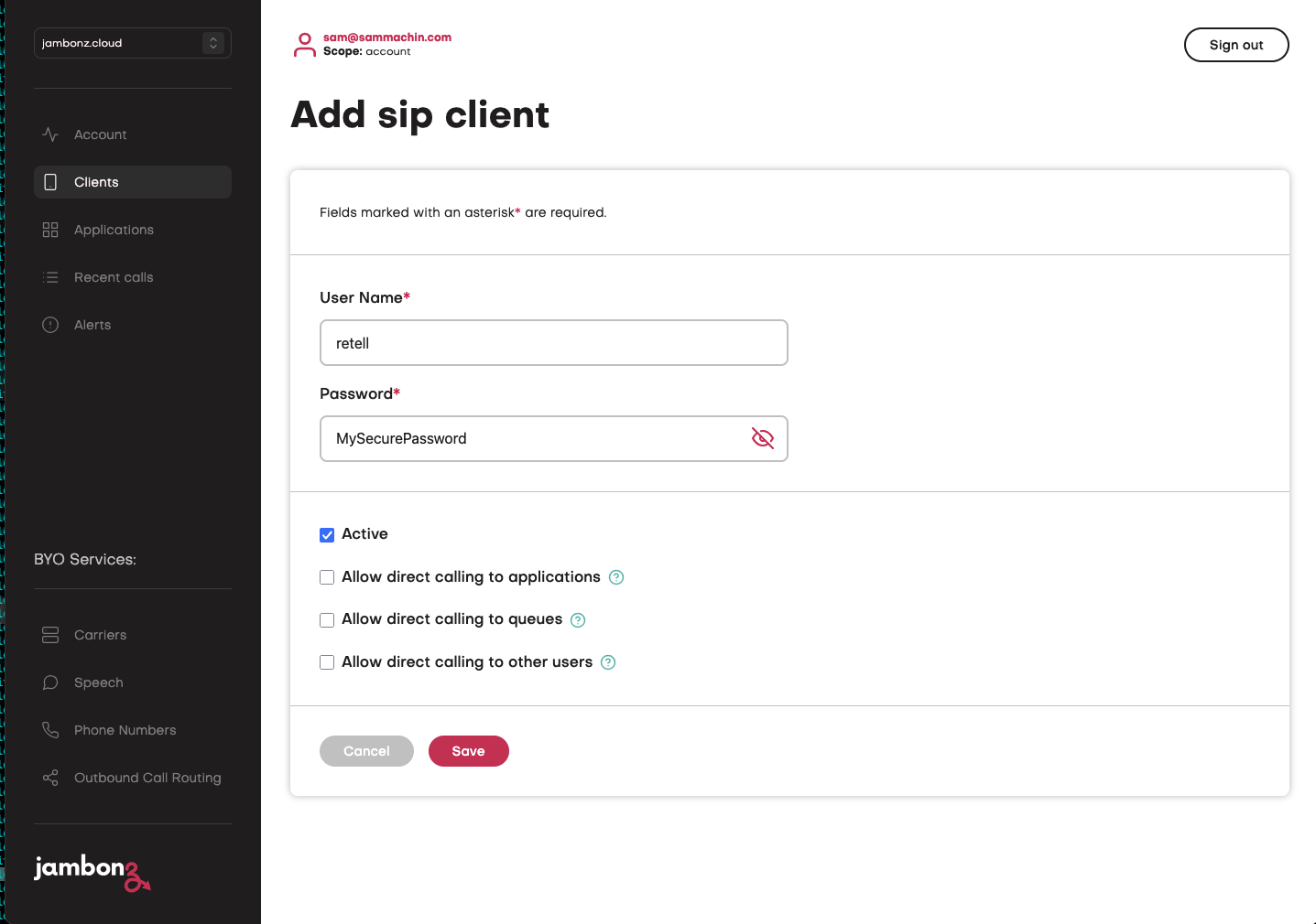 Create a client