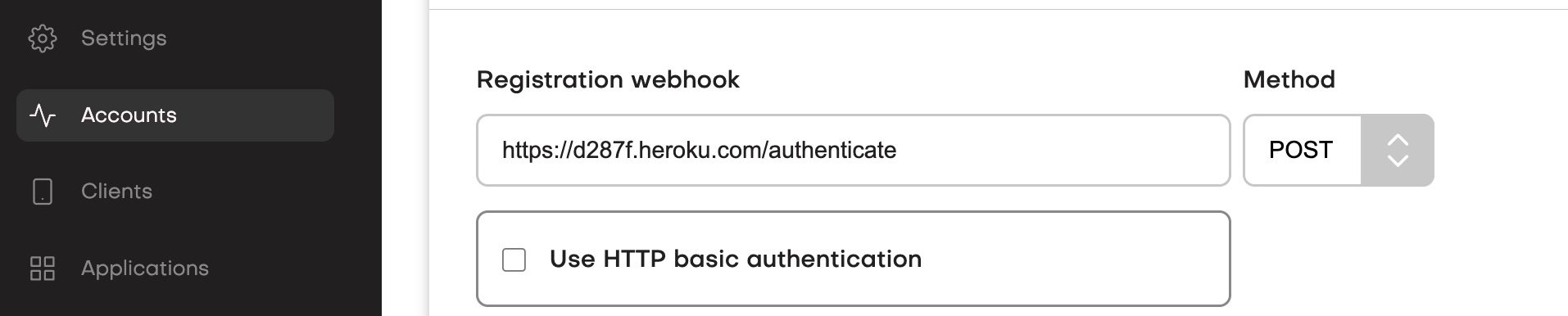 Using a registration webhook