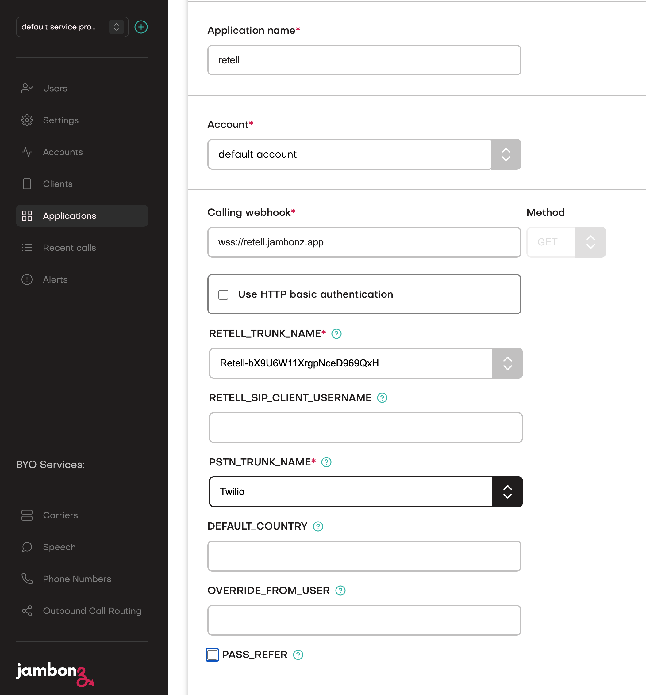 Setting the calling webhook