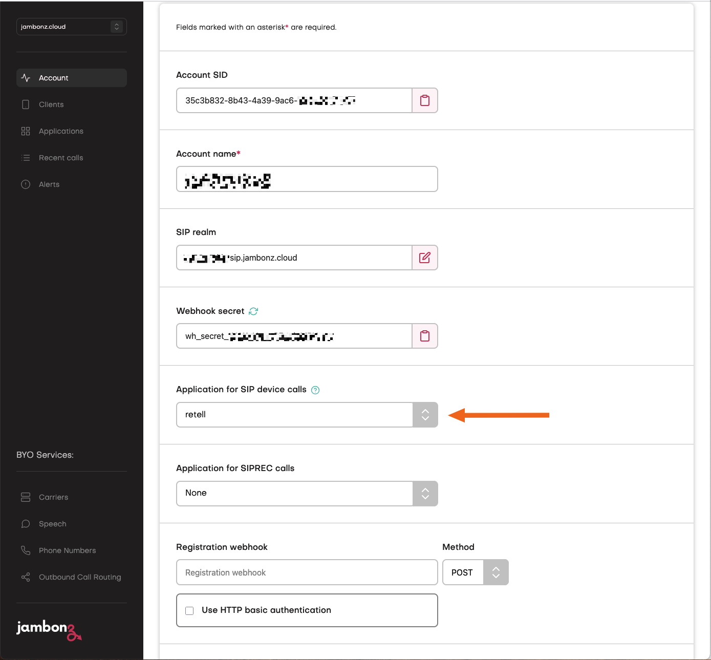 Setting the client application