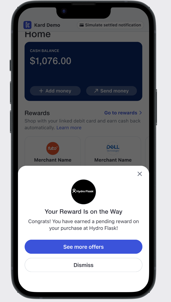 in app pending reward notification