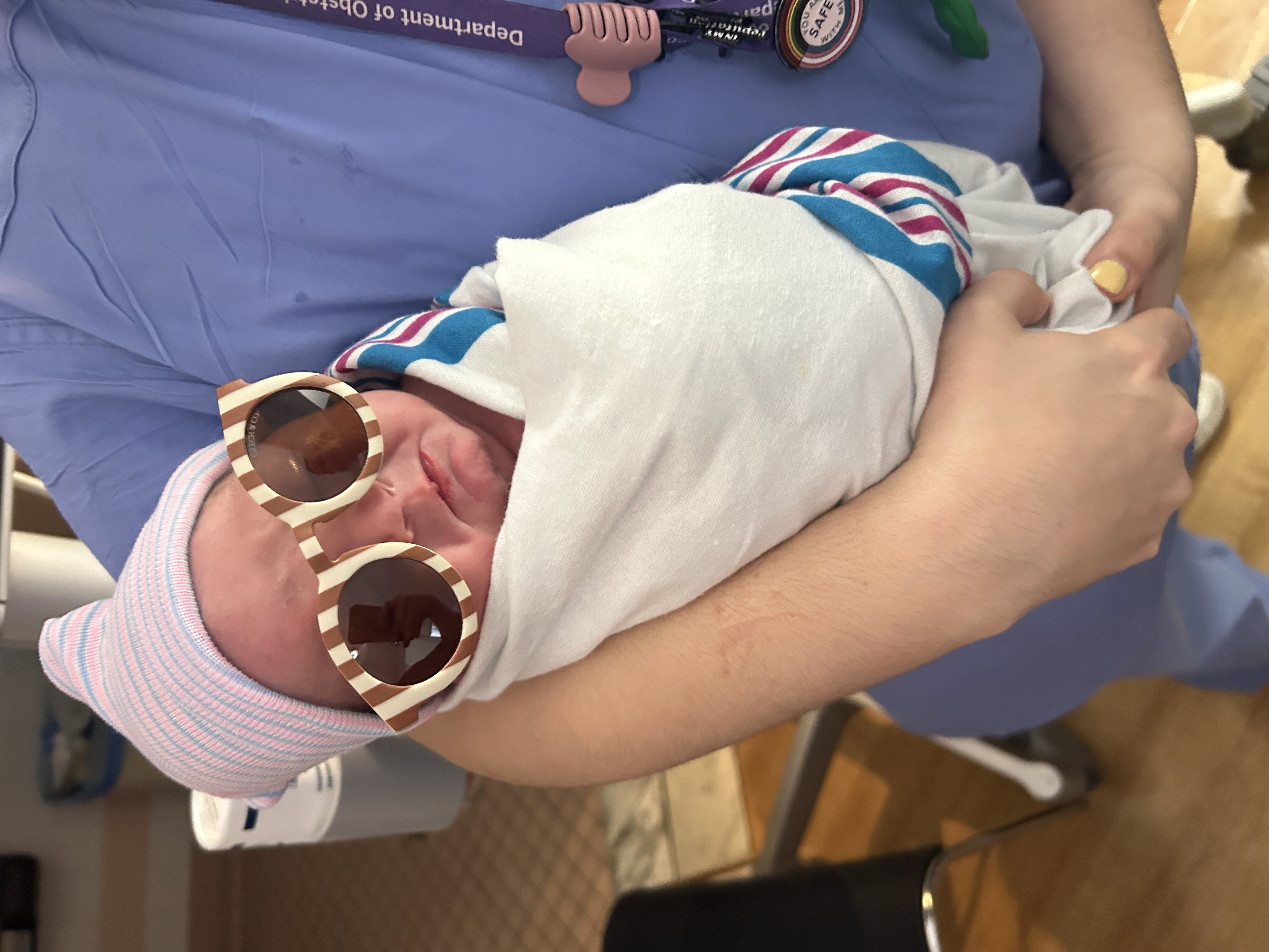 Baby wearing sunglasses