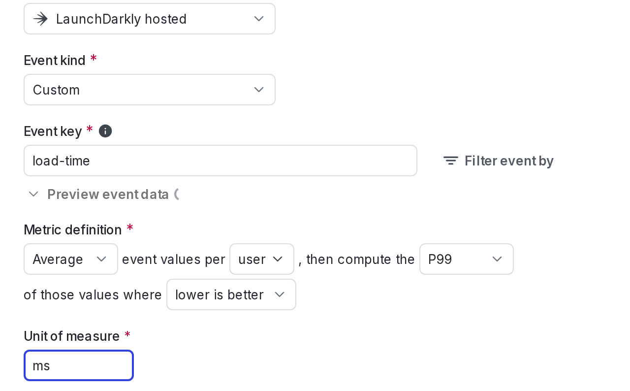 The metric creation dialog.
