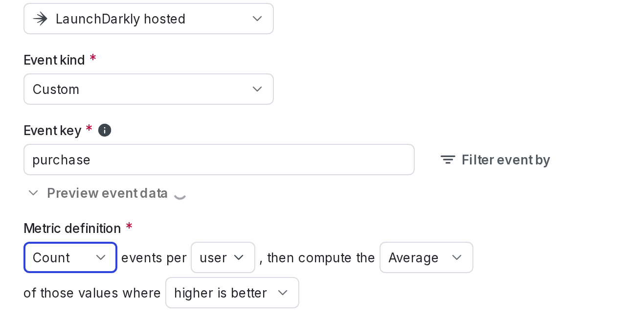 The metric creation dialog.