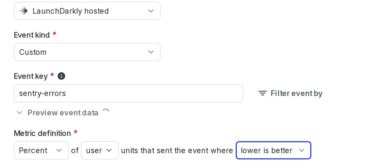 The metric creation dialog.
