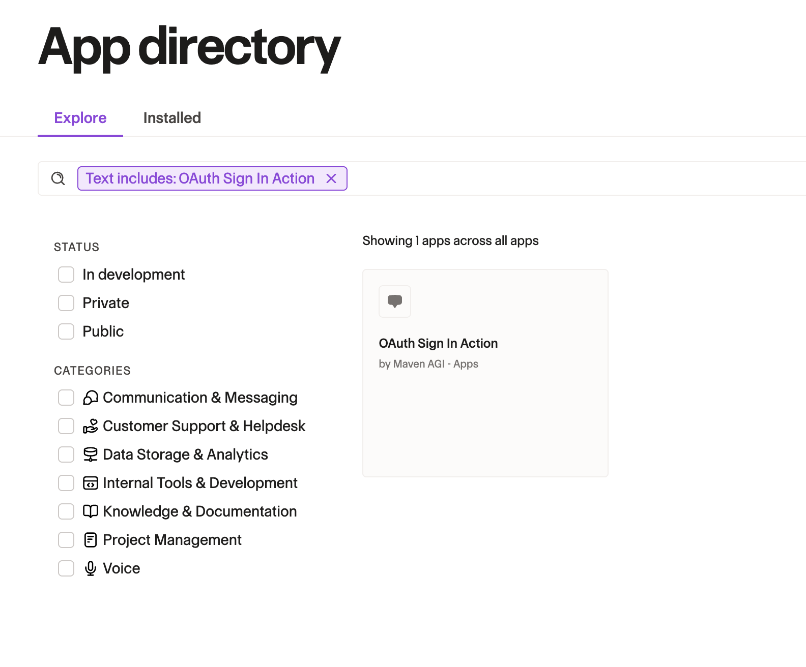 OAuth Sign In Action