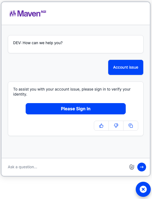 Action Shown in Widget to End User