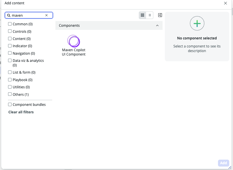 Search for Maven Copilot Component