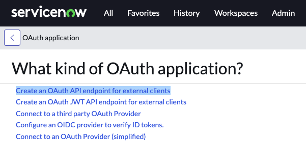 Create OAuth Client