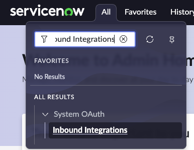 Navigate to Inbound Integrations