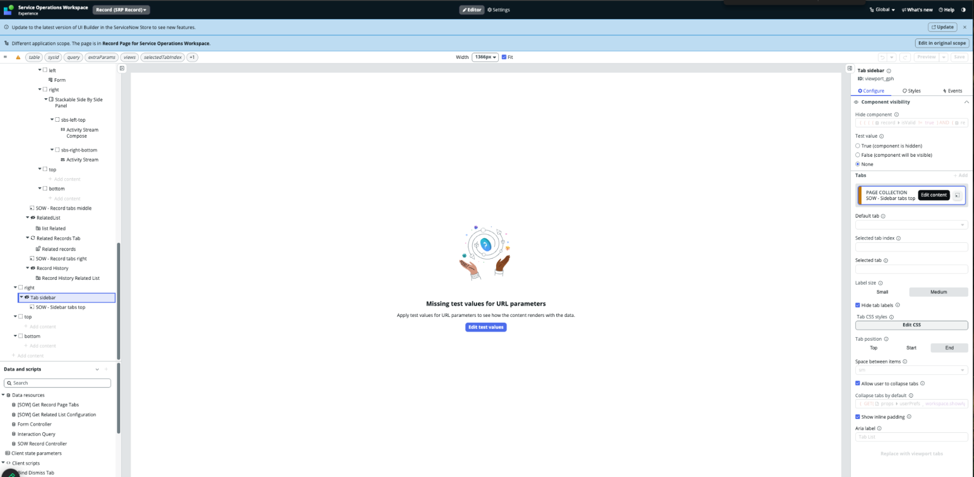 Sidebar Tab Configuration