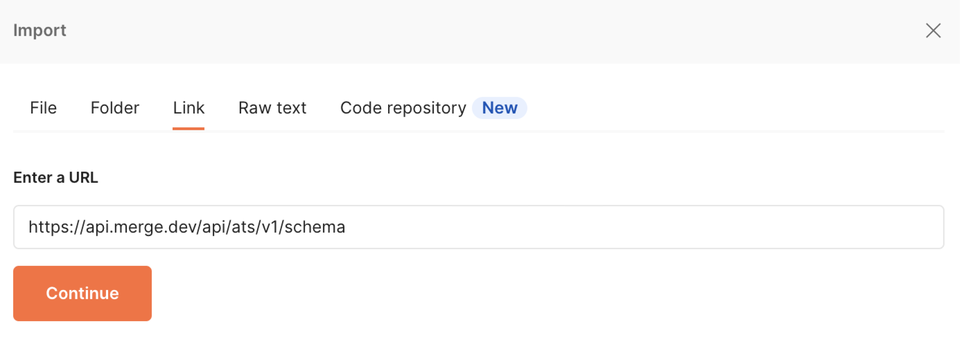Import OpenAPI schema