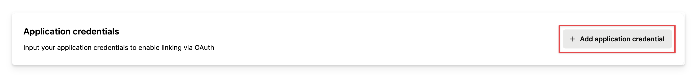 Add OAuth Credentials