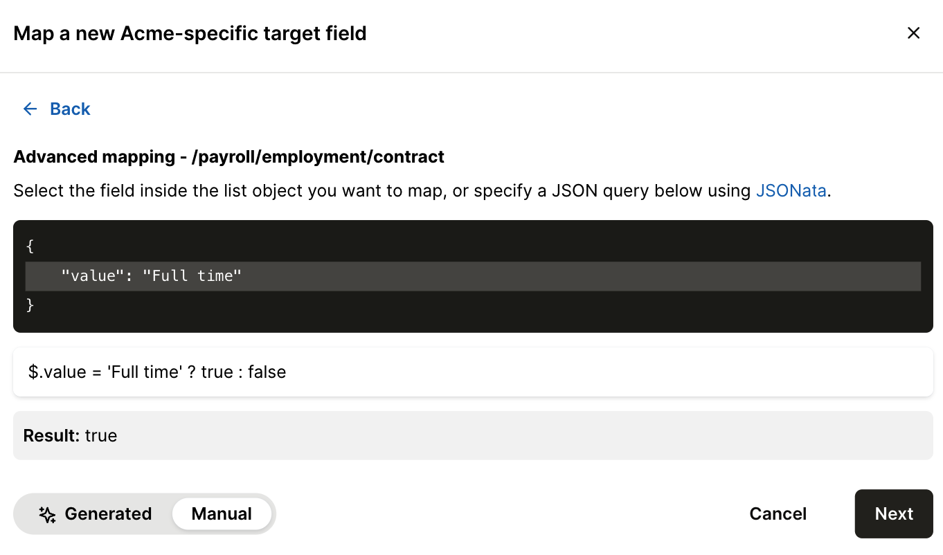 Advanced field mapping