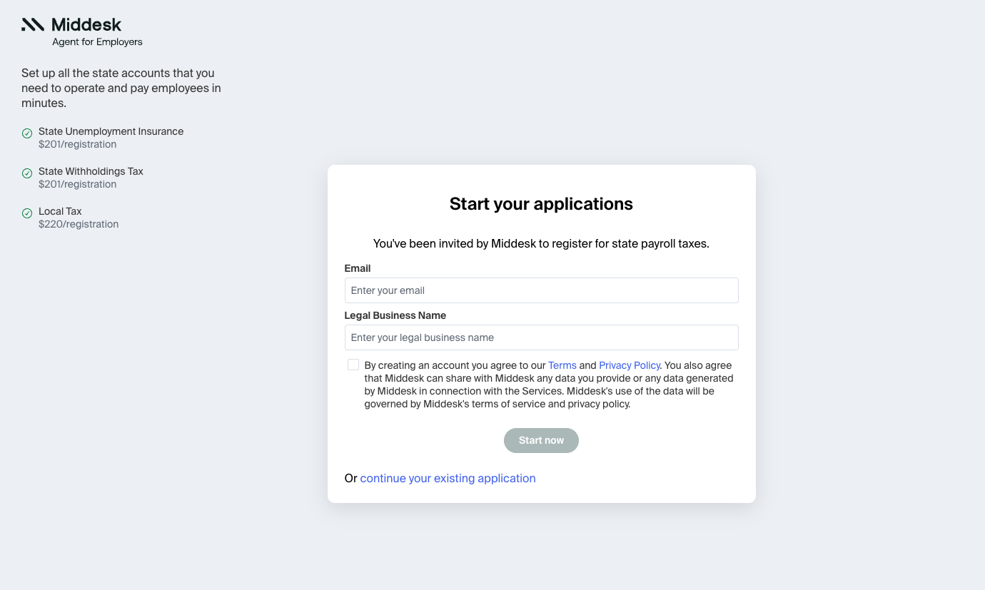 Self sign-up referral link form