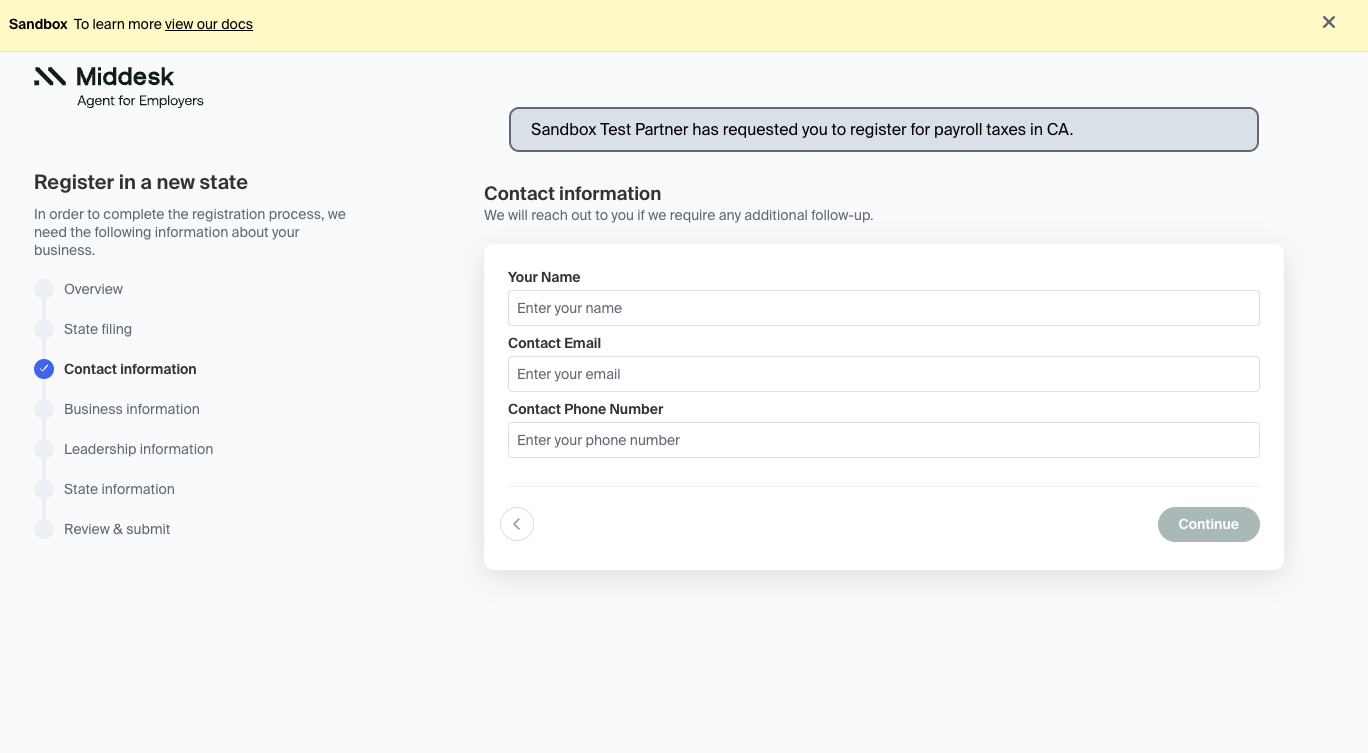 Sandbox Employer Request Two