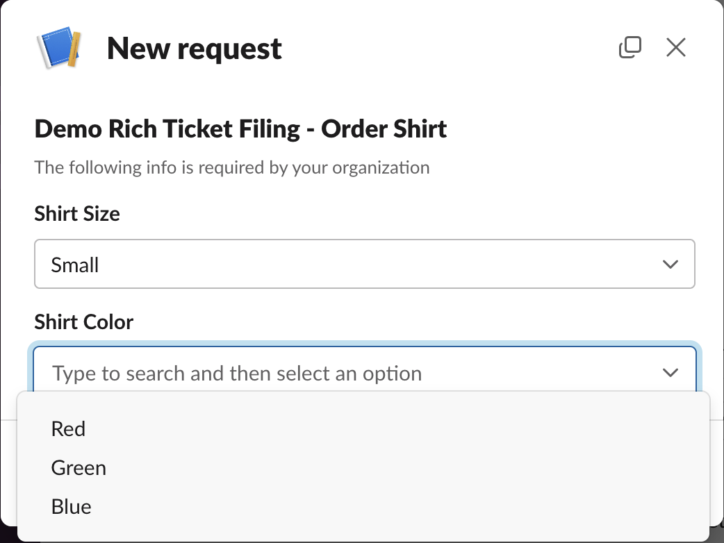 When Small is selected, the Small color options field appears