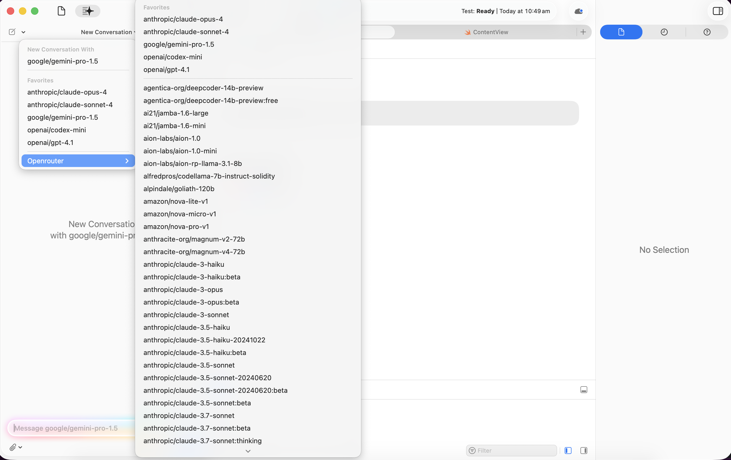 Xcode Chat Interface