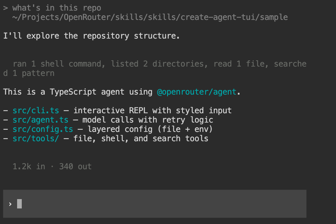 Minimal tool display
