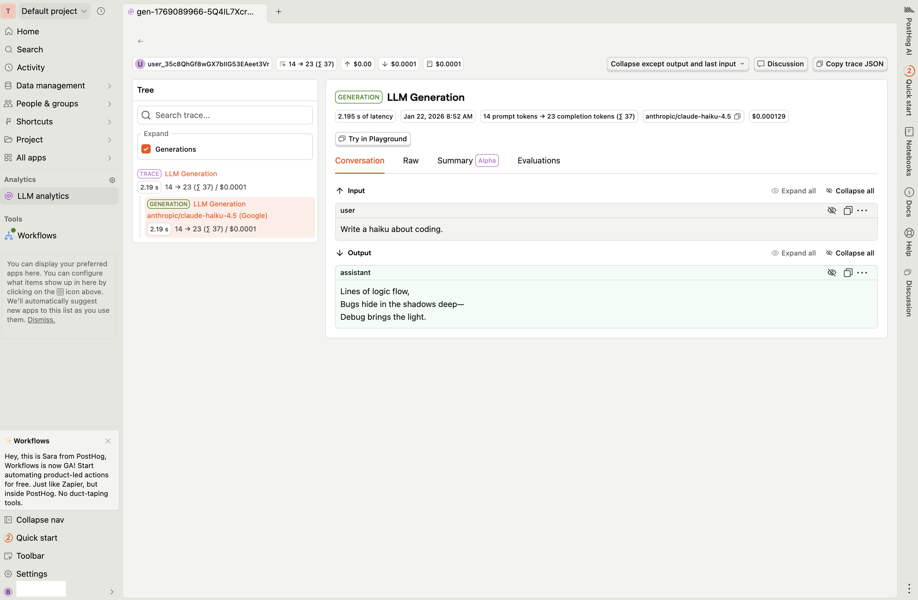 PostHog LLM Analytics