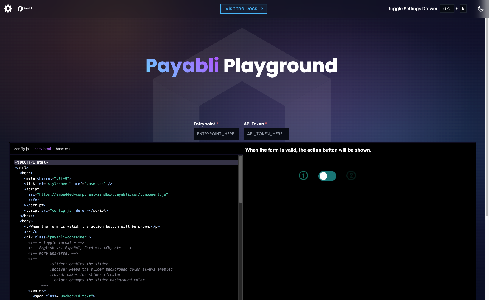 a graphic showing the playground UI