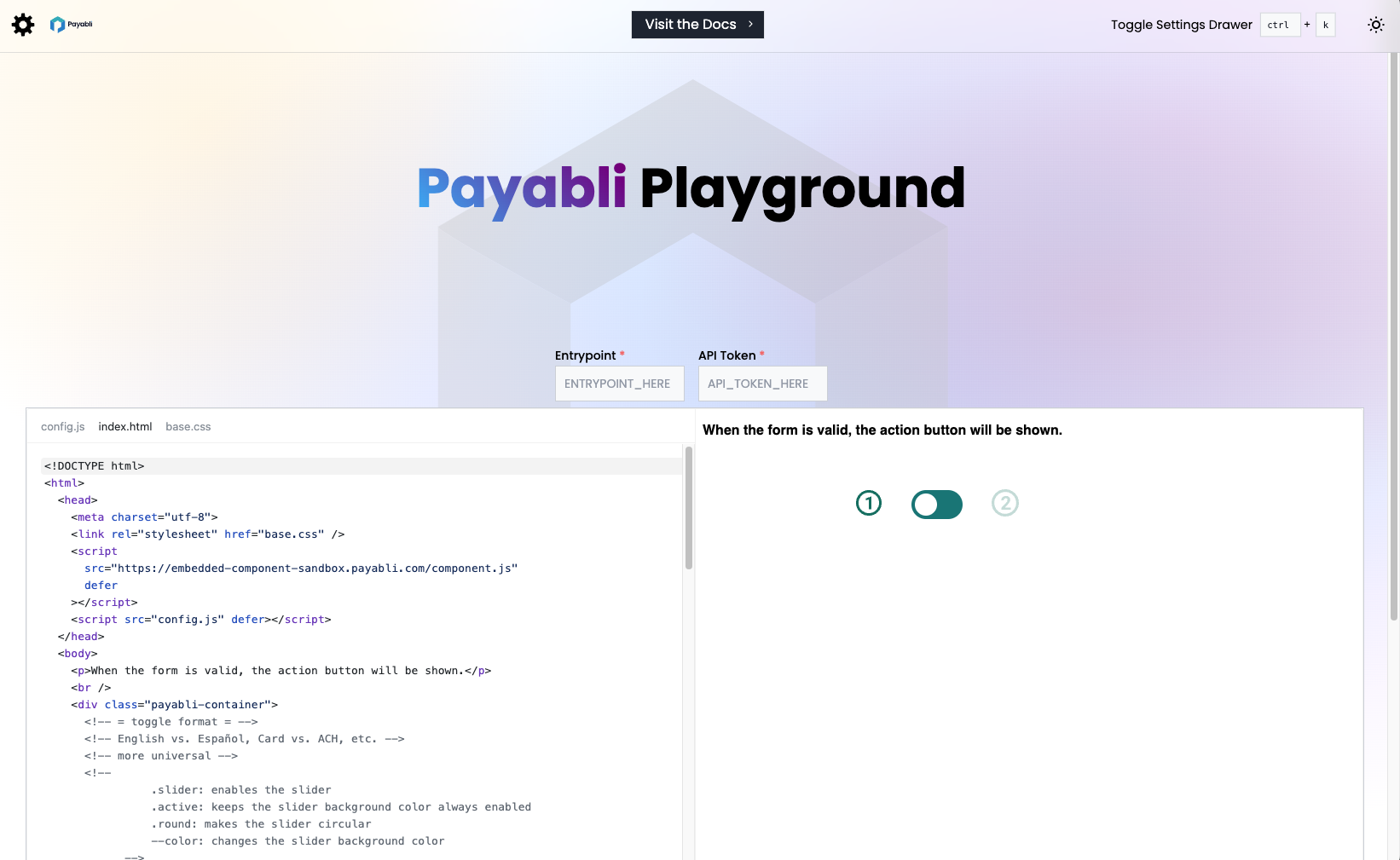 a graphic showing the playground UI