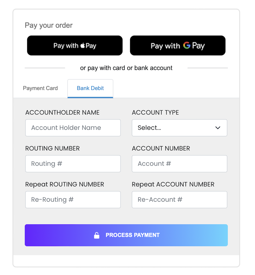 an image of an ExpressCheckout component rendered on a site