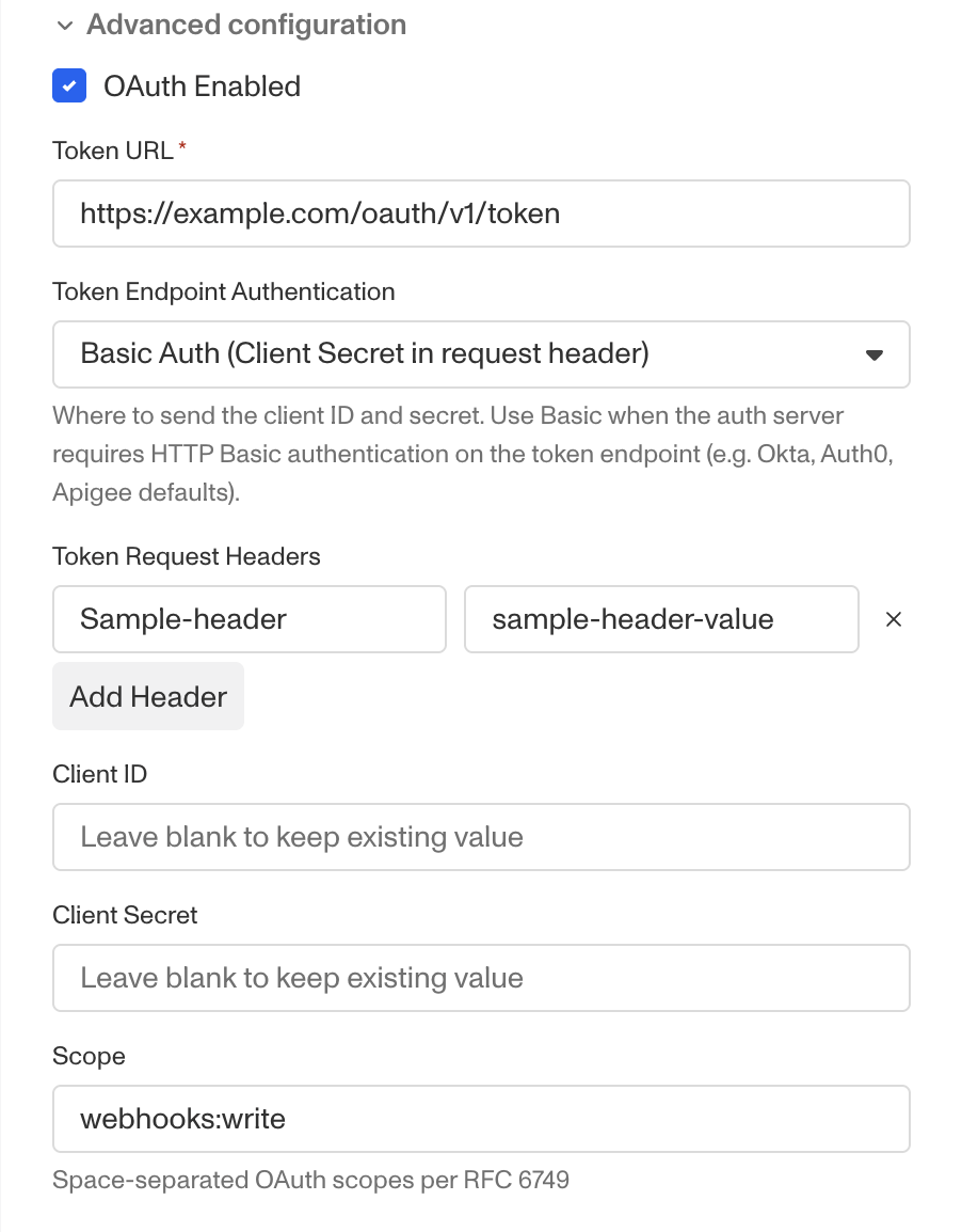 webhook-oauth-configuration