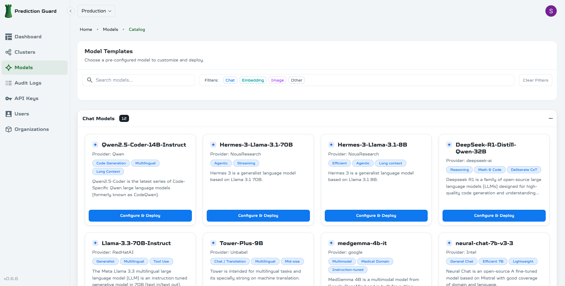 Deploy New Model Page