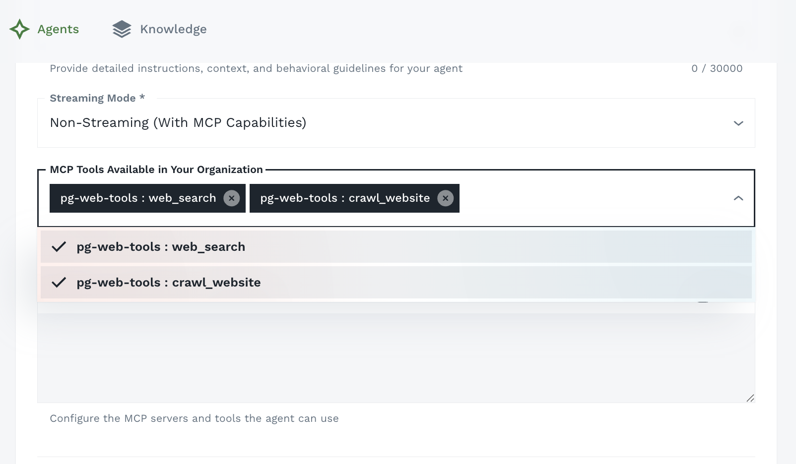 Agent Builder - Select Org-Level MCP