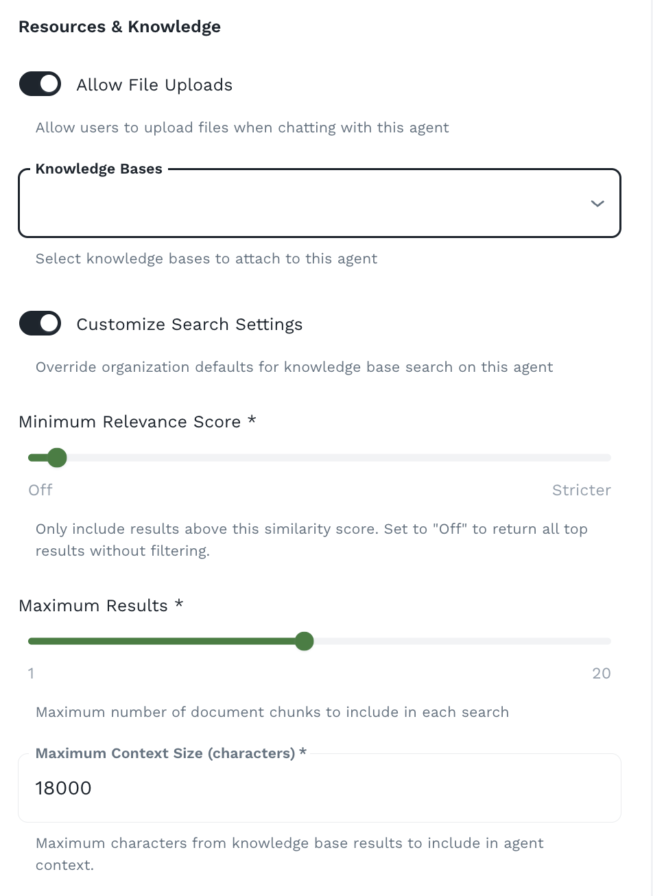 Knowledge Base Settings