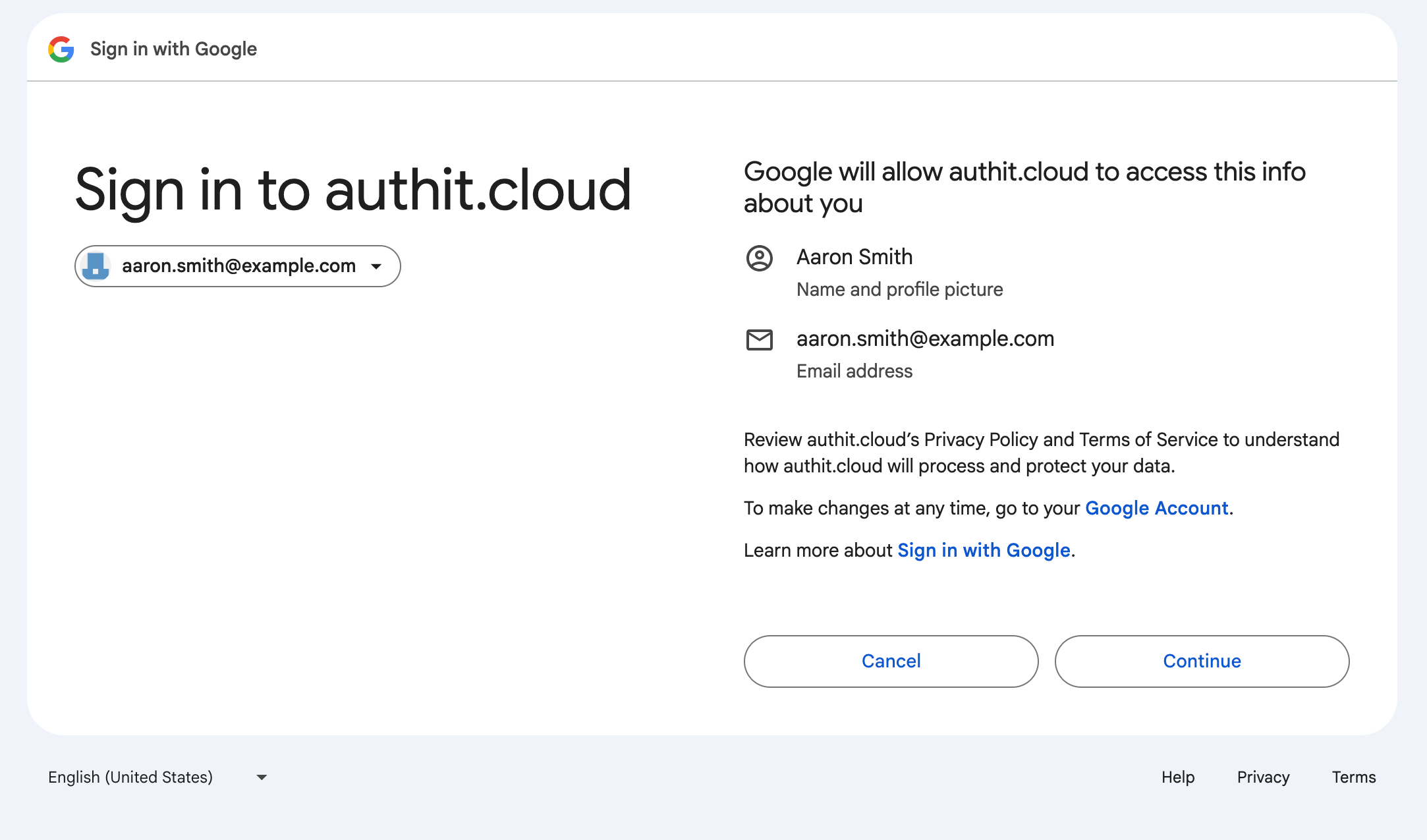Authorize Google OAuth app