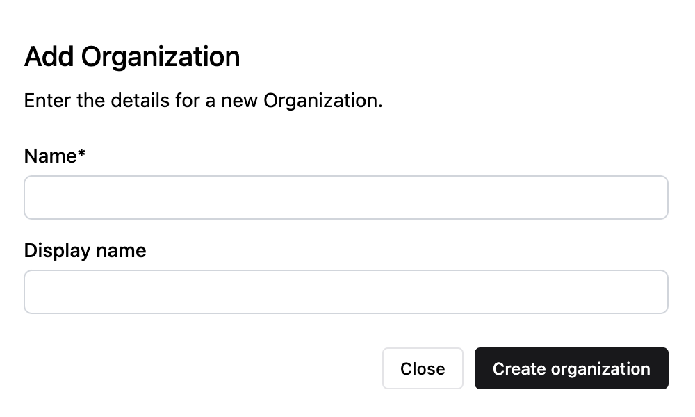 Adding an organization