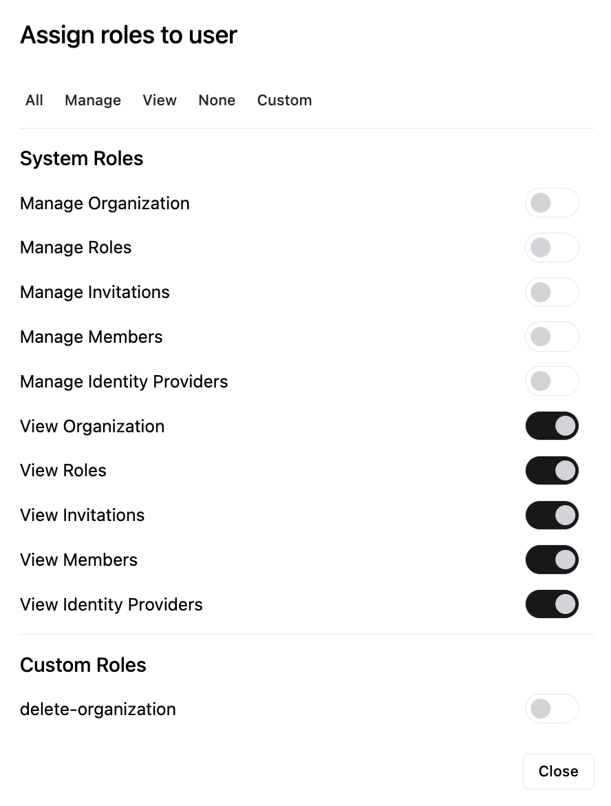 Assigning roles to a member