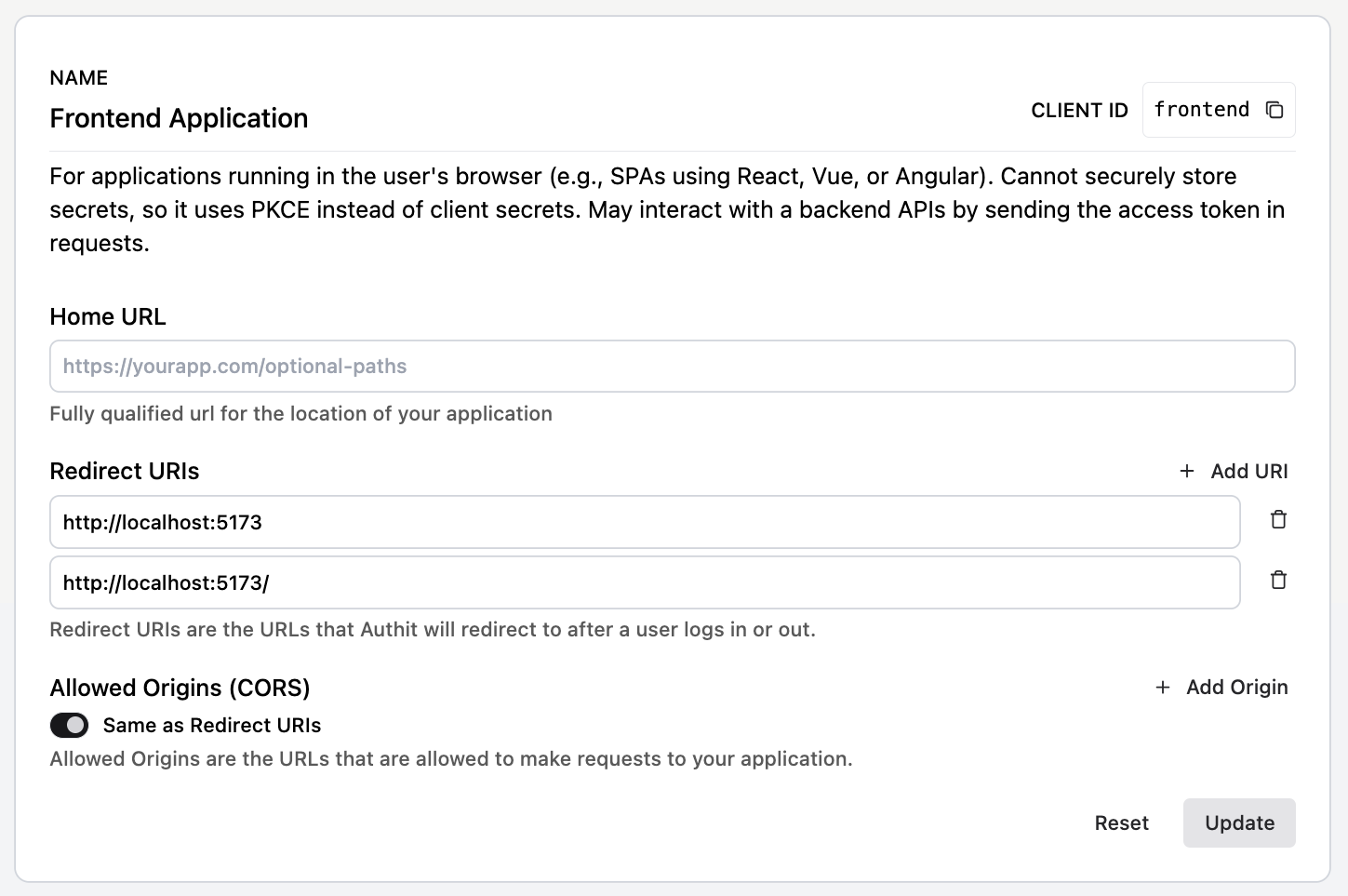 Configuring redirect URIs