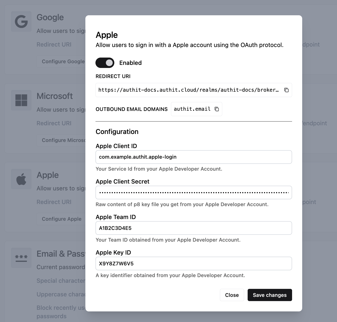 Final Apple configuration