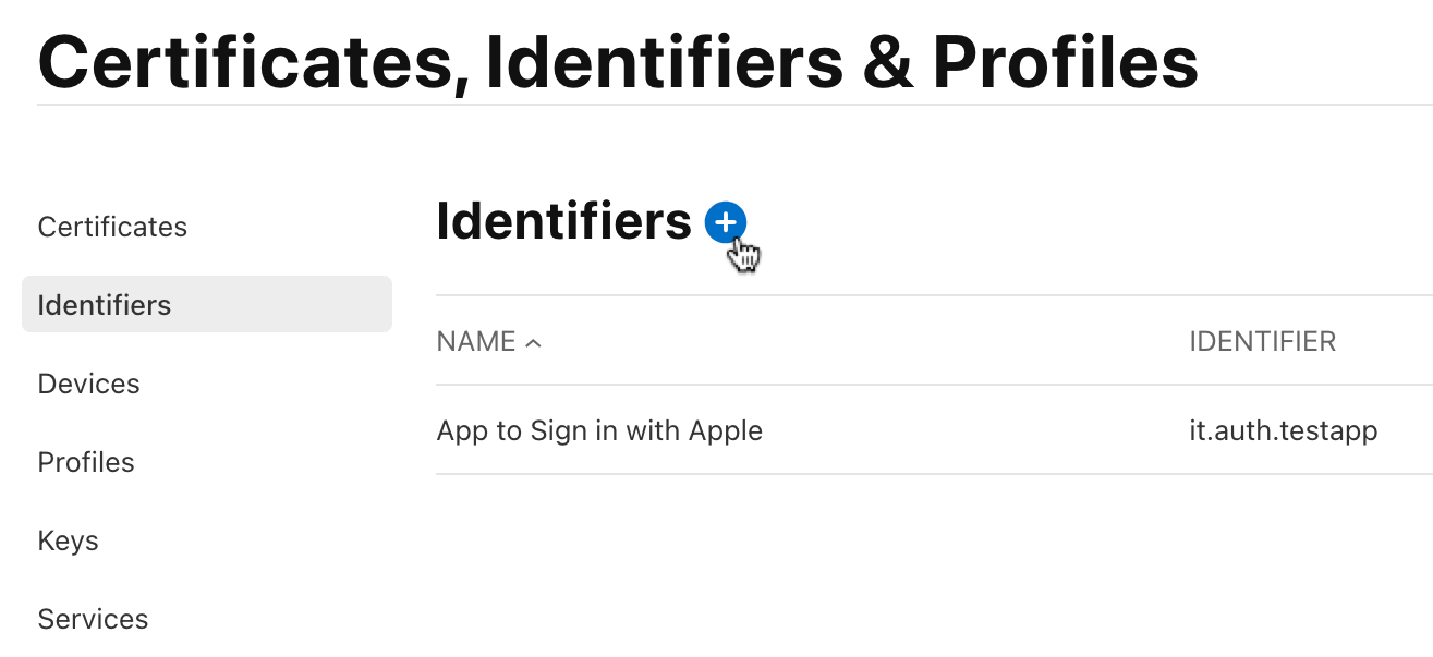 Add Identifier button