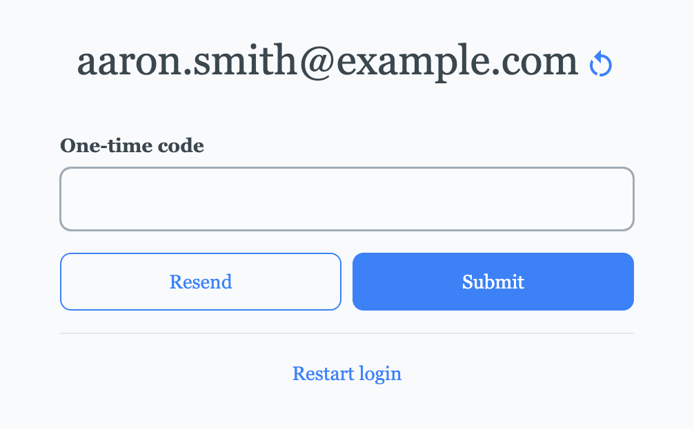 One-time code with email-based MFA