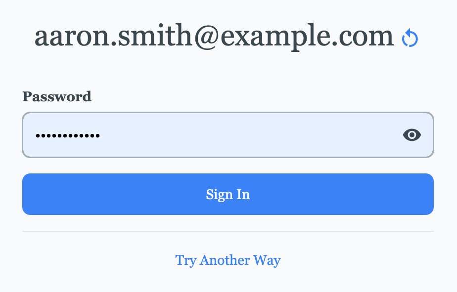 Password entry form with a link to log in with a magic link