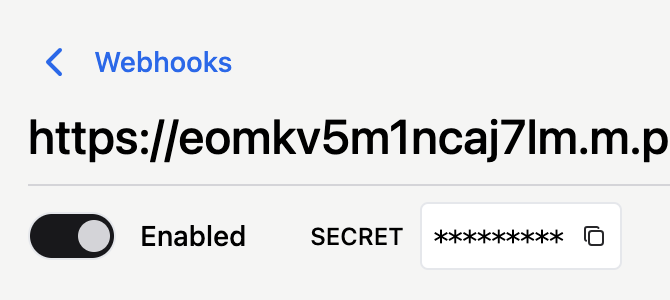 A webhook secret
