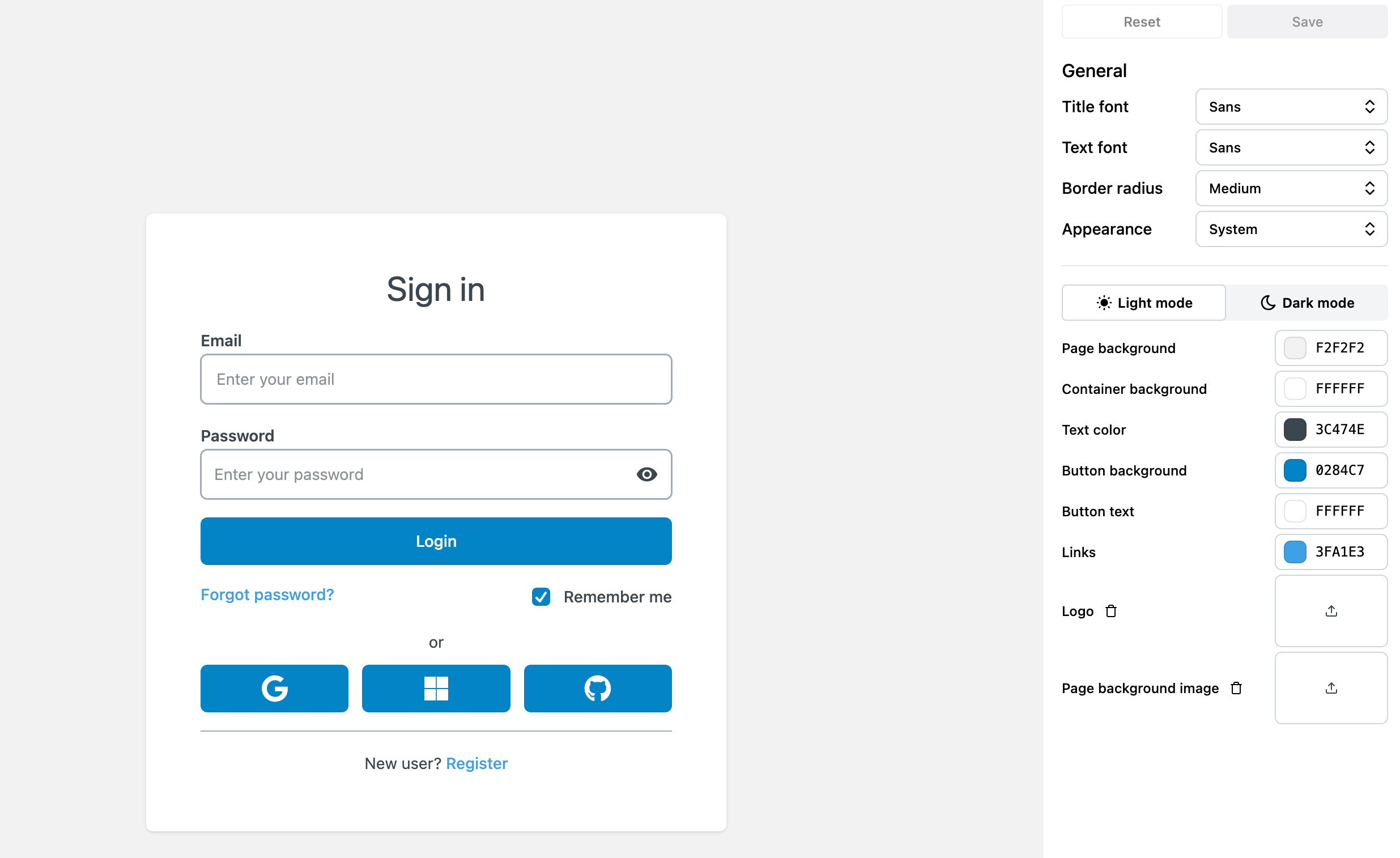 Configuring branding