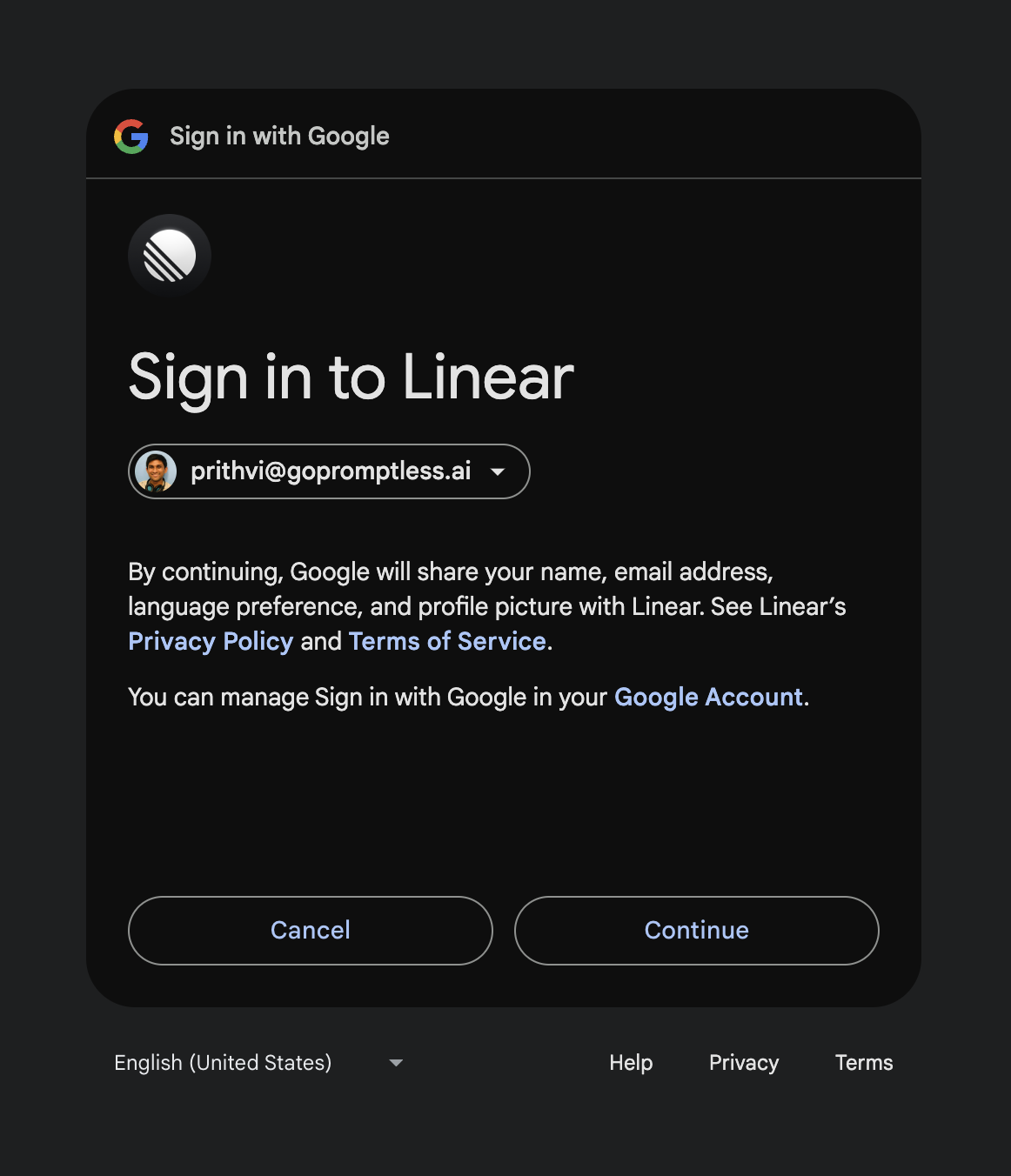 Linear Organization Selection