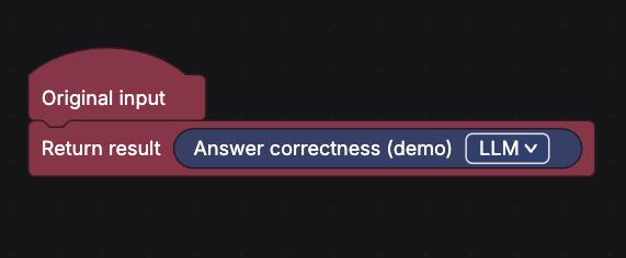Simple evaluator workflow on the canvas