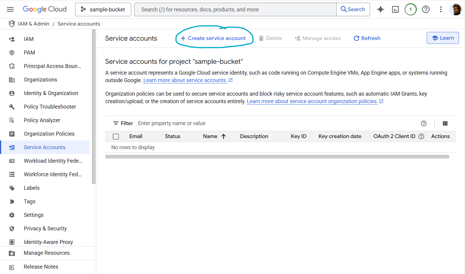 Google Cloud - Service Accounts
