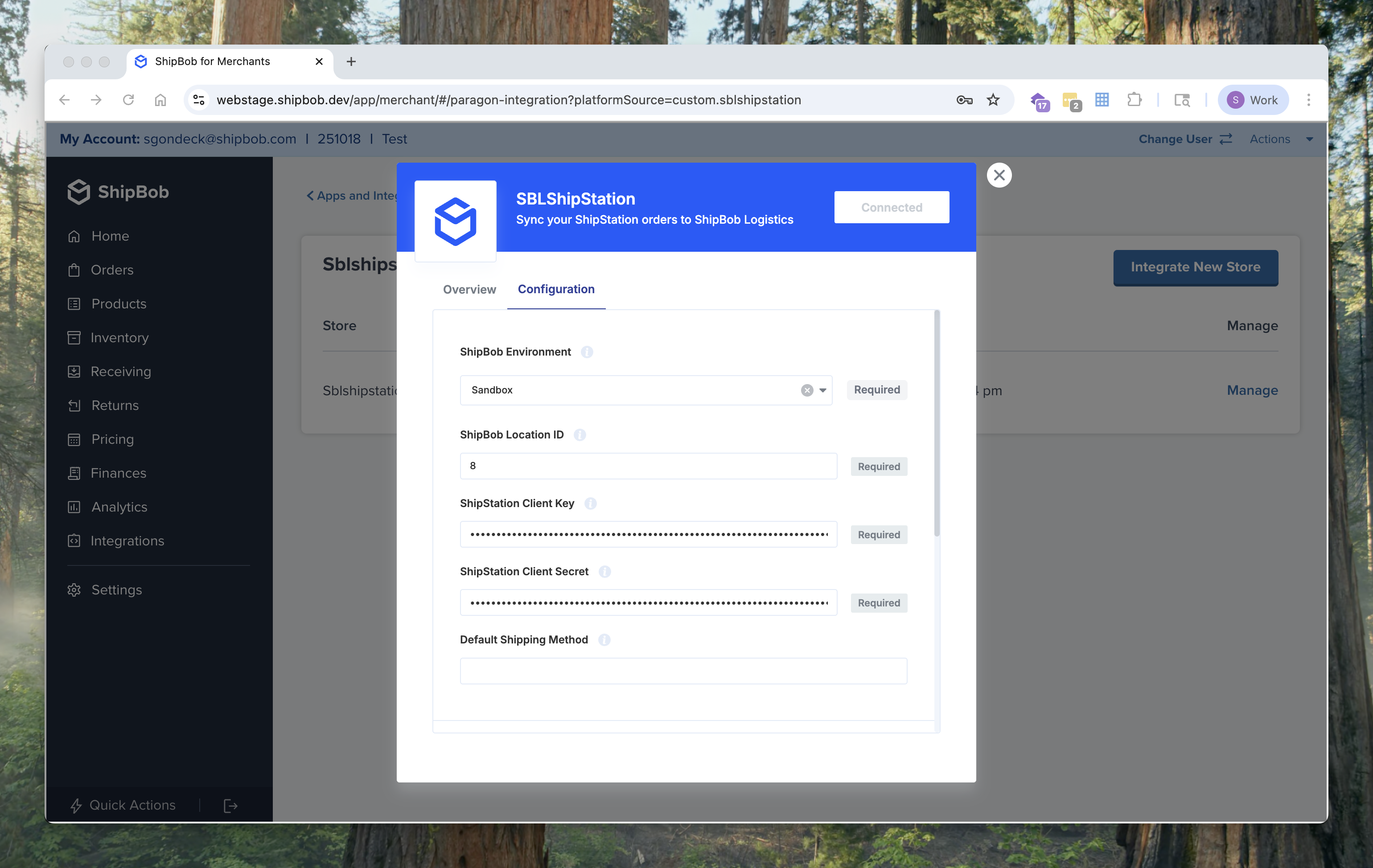 Shipbob Logistics Sbl Configure Pn