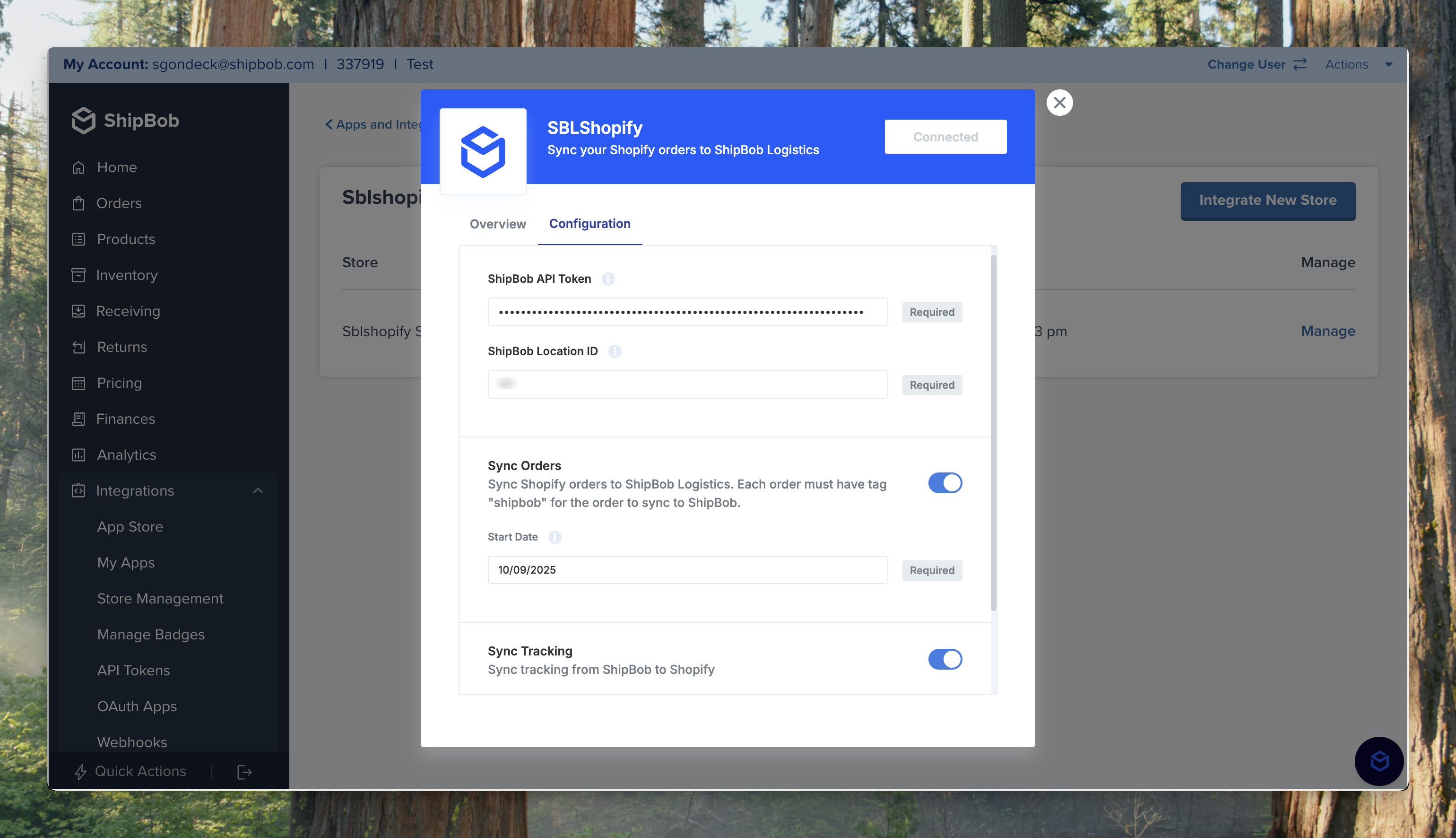 ShipBob Logistics Configure